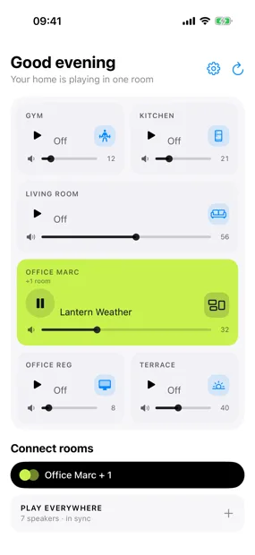 The same rooms shown on an iPhone