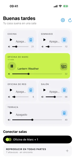 Las mismas habitaciones mostradas en un iPhone