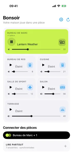 Les mêmes pièces affichées sur un iPhone